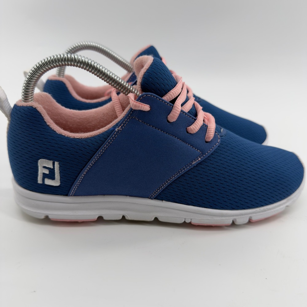 FootJoy Enjoy Womens Golf Shoes Blue Pink Spikeless Mesh Athletic Size 7.5 M